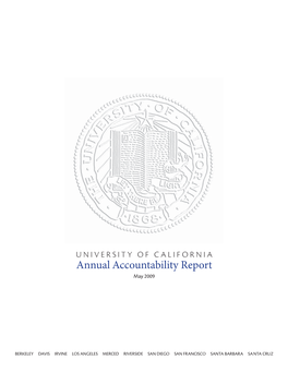 UNIVERSITY of CALIFORNIA Annual Accountability Report May 2009