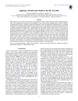 Applying a Particle-Only Model to the HL Tau Disk