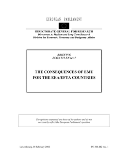 The Consequences of Emu for the Eea/Efta Countries