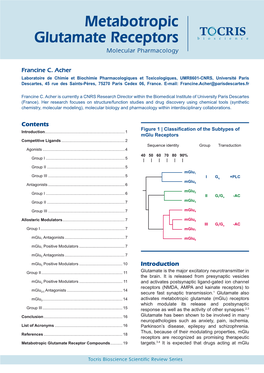 Metabotropic Glutamate Receptors Review