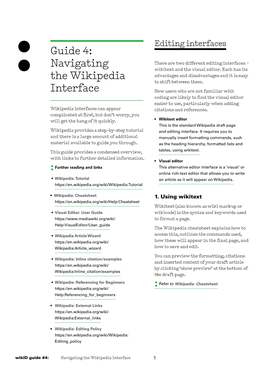 Guide 4: Navigating the Wikipedia Interface