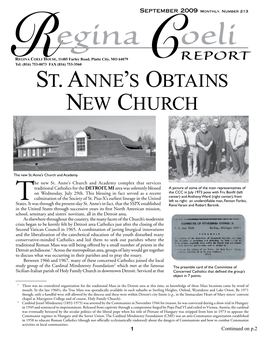 St. Anne's Obtains New Church