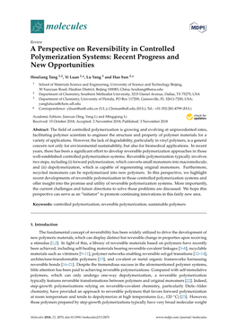 A Perspective on Reversibility in Controlled Polymerization Systems: Recent Progress and New Opportunities