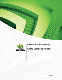 Game Compatibility List