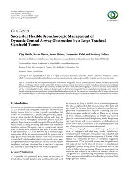 Successful Flexible Bronchoscopic Management of Dynamic Central Airway Obstruction by a Large Tracheal Carcinoid Tumor