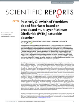 Passively Q-Switched Ytterbium-Doped Fiber Laser