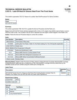 Technical Service Bulletin 3.5/3.7L