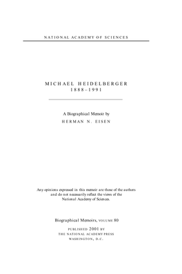 Michael Heidelberger 1888–1991