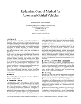 Redundant Control Method for Automated Guided Vehicles