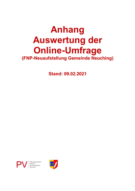 Anhang Auswertung Der Online-Umfrage (FNP-Neuaufstellung Gemeinde Neuching)