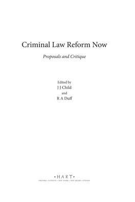 Criminal Law Reform Now