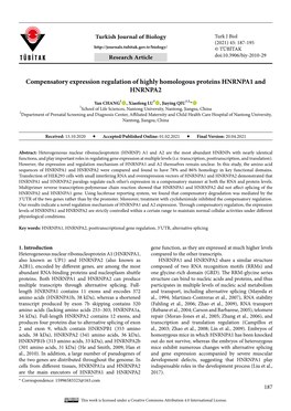 Compensatory Expression Regulation of Highly Homologous Proteins HNRNPA1 and HNRNPA2