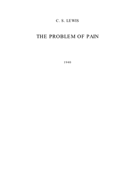 The Problem of Pain