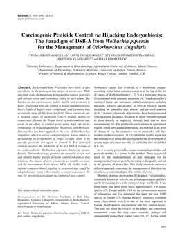 Carcinogenic Pesticide Control Via Hijacking Endosymbiosis; The