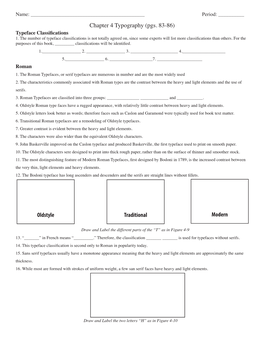 Chapter 4 Typography (Pgs. 83-86) Oldstyle Modern Traditional