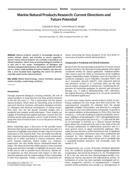 Marine Natural Products Research: Current Directions and Future Potential