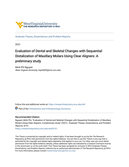 Evaluation of Dental and Skeletal Changes with Sequential Distalization of Maxillary Molars Using Clear Aligners: a Preliminary Study
