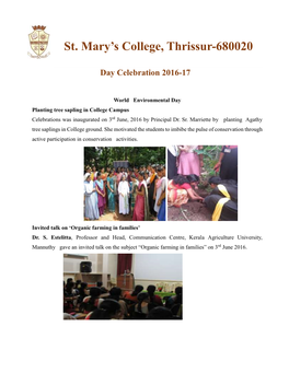 St. Mary's College, Thrissur-680020