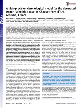 A High-Precision Chronological Model for the Decorated Upper Paleolithic Cave of Chauvet-Pont D'arc, Ardèche, France