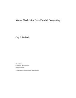 Vector Models for Data-Parallel Computing