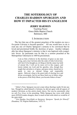 The Soteriology of Charles Haddon Spurgeon and How It Impacted His Evangelism