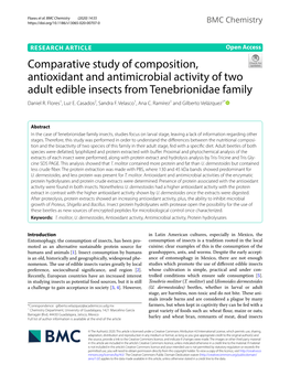 Comparative Study of Composition, Antioxidant and Antimicrobial Activity of Two Adult Edible Insects from Tenebrionidae Family Daniel R