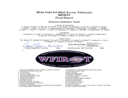 WFIRST SDT Final Report