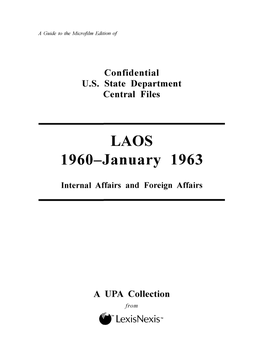 LAOS 1960-January 1963