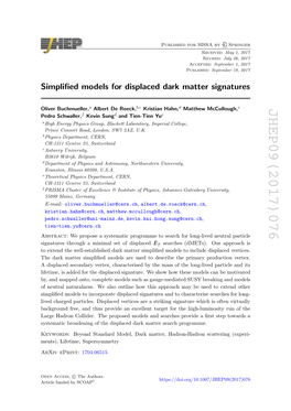Simplified Models for Displaced Dark Matter Signatures