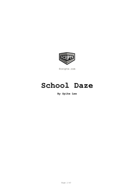 School Daze Movie Script in PDF Format