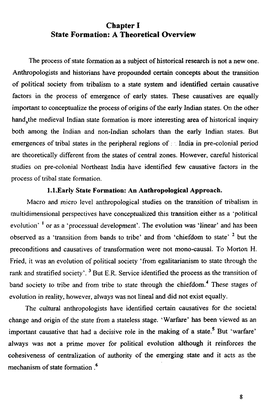 Chapter I State Formation: a Theoretical Overview