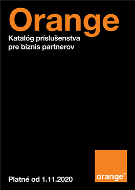 Katalóg Príslušenstva Pre Biznis Partnerov Platné Od 1.11.2020