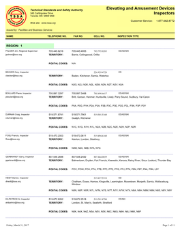 Elevating and Amusement Devices Inspectors