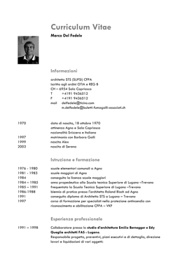 Curriculum V Curriculum Vitae