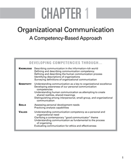 Organizational Communication a Competency-Based Approach