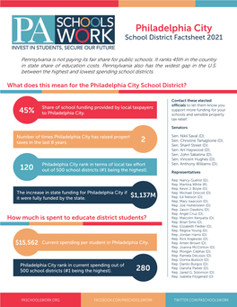 Philadelphia City School District Factsheet 2021