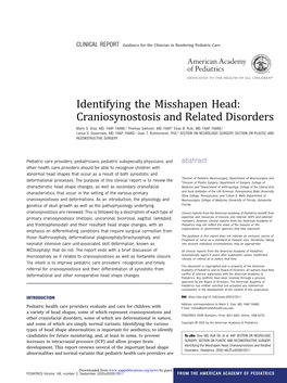 Craniosynostosis and Related Disorders Mark S