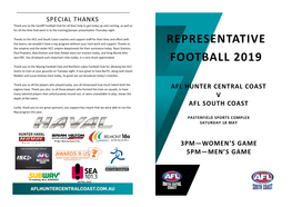 REPRESENTATIVE FOOTBALL 2019 MEN’S TEAMS Welcome to the Representative Fixture for 2019