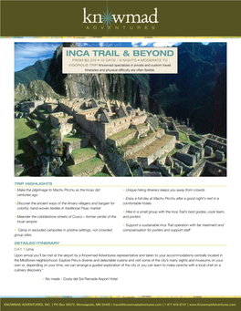 Inca Trail & Beyond