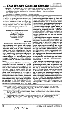 Campbell FW & Green DG. Optical and Retinal Factors Affecting Visual