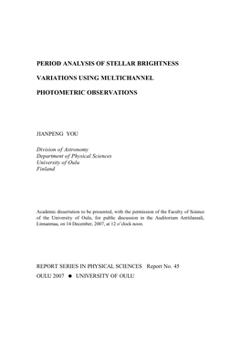 Period Analysis of Stellar Brightness Variations Using Multichannel