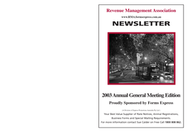 RMA Newsletter July 2003