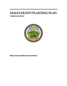 Maui County Planting Plan Third Edition