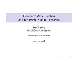 Riemann's Zeta Function and the Prime Number Theorem