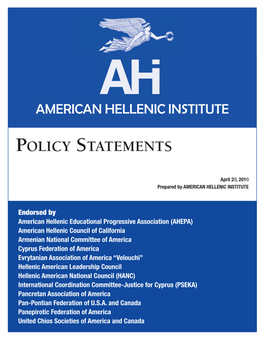2009 Greek American Policy Statements
