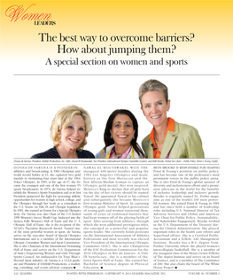 The Best Way to Overcome Barriers? How About Jumping Them? a Special Section on Women and Sports