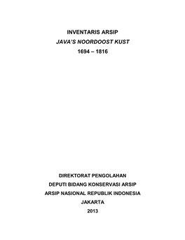 Inventaris Arsip Java's Noordoost Kust 1694 – 1816