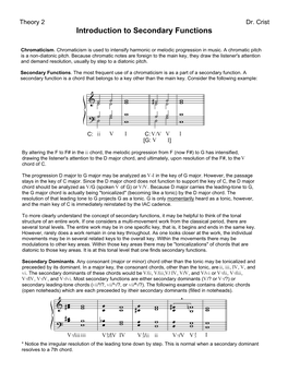 Introduction to Secondary Functions