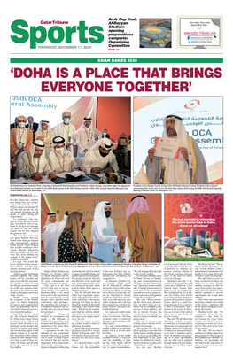 'Doha Is a Place That Brings Everyone Together'