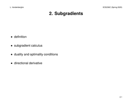 2. Subgradients